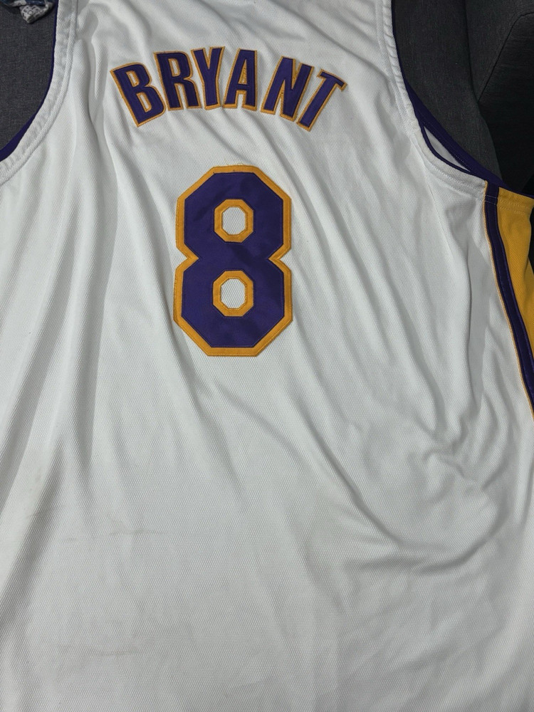 Nike Los Angeles Lakers Kobe Bryant #8 NBA Jersey White Purple Yellow 56 3XL