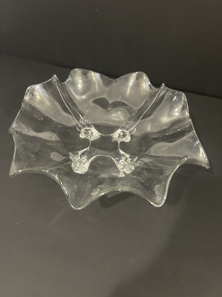 Baccarat Crystal Star-Shaped Heavy Candy Nut Bowl Stamped France
