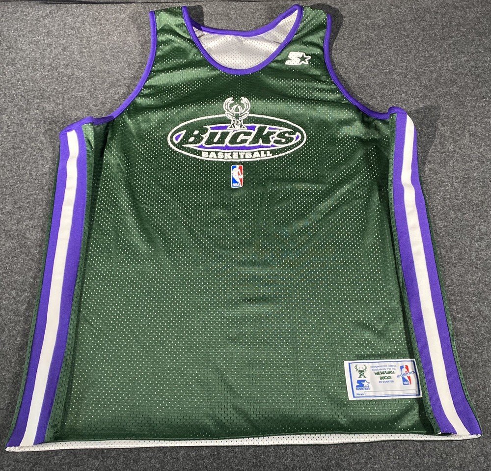 Vintage Starter Milwaukee Bucks Reversible Practice Jersey Mens XXL