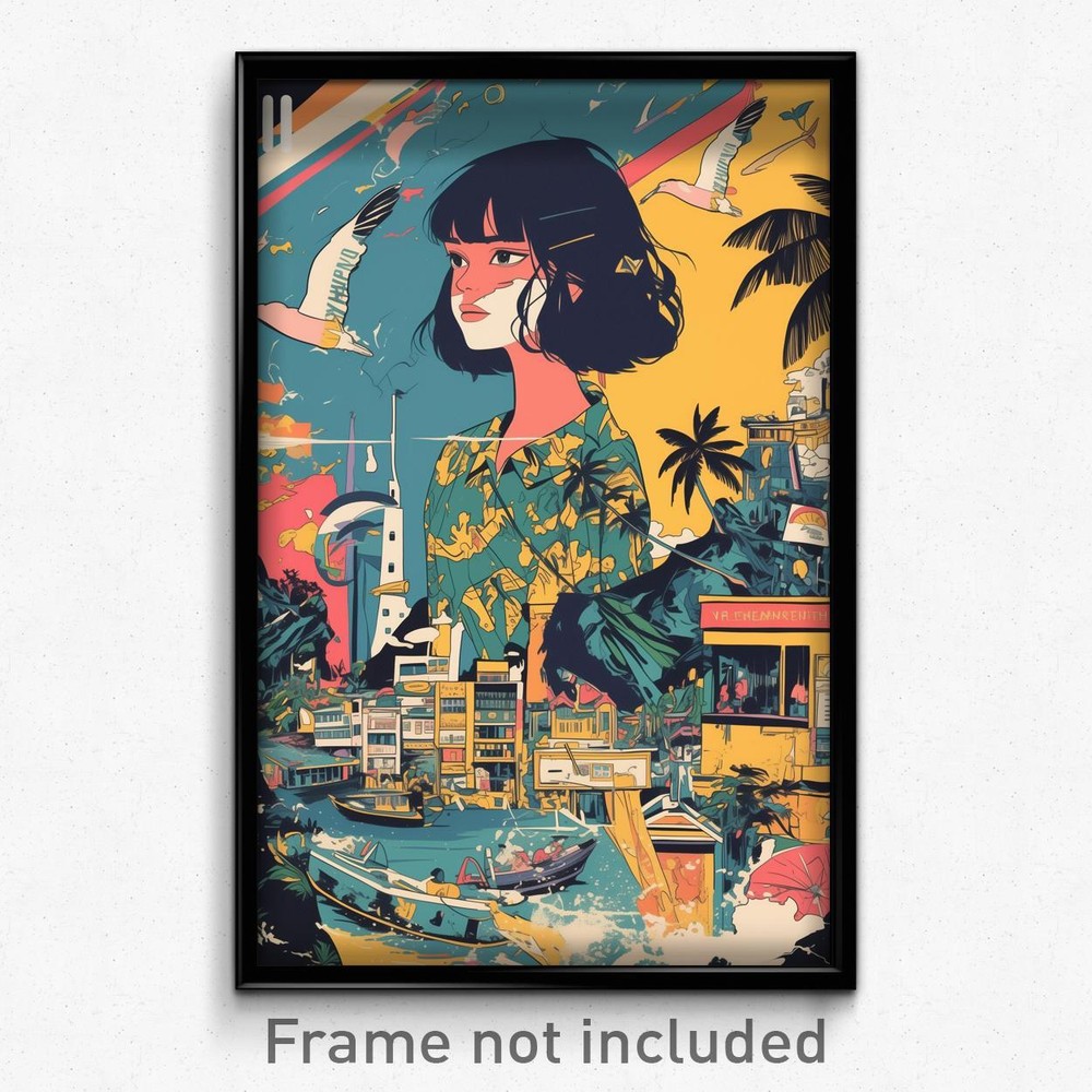 Vintage Indonesian Film Poster - Grimy Spanish City Retro Art Print