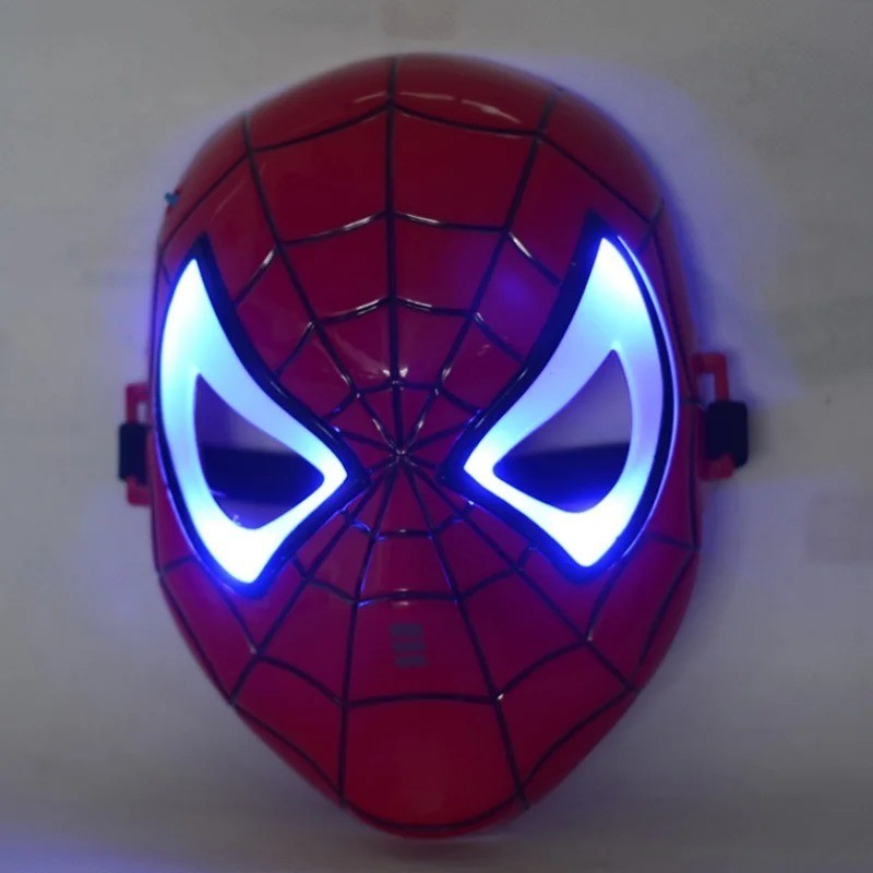Spider-Man Iron Man Captain America LED Mask Superhero Cosplay Halloween Prop