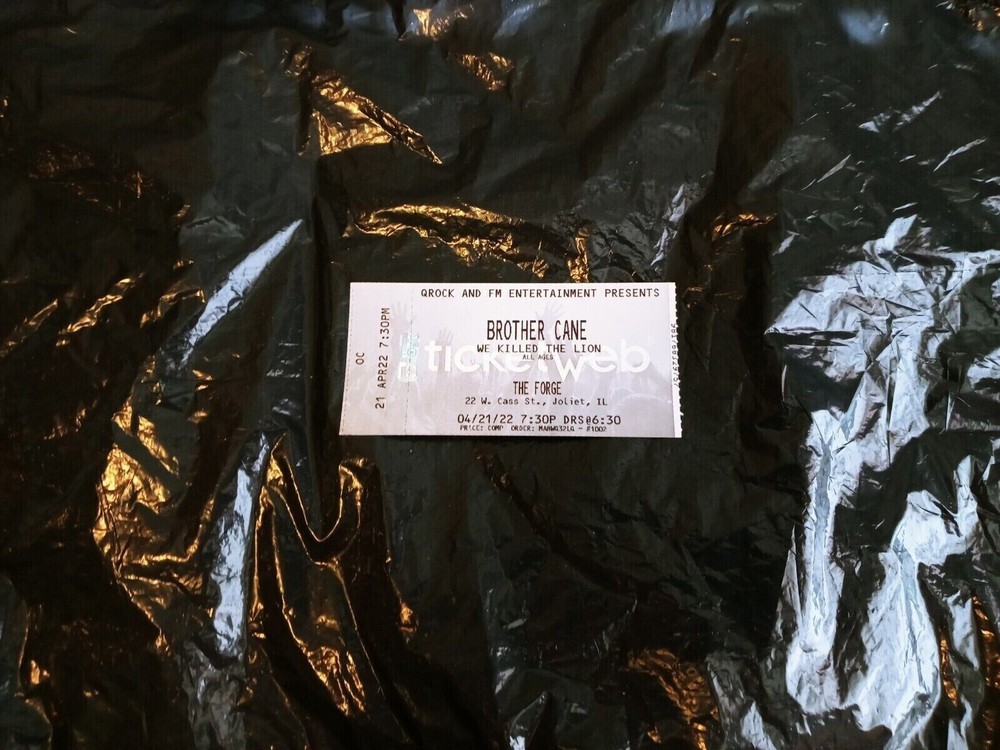 BROTHER CANE Chicago Joliet,IL 4/21/22 2022 Actual Hard Concert Ticket Stub