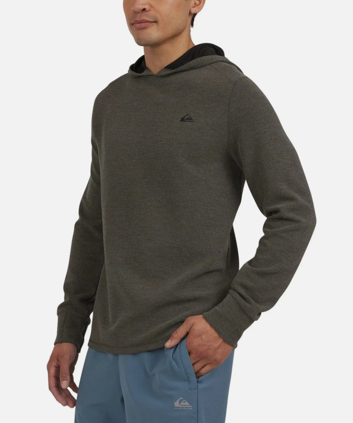 Quiksilver Men's Textured Pullover Sweater Hoodie Gray Size L