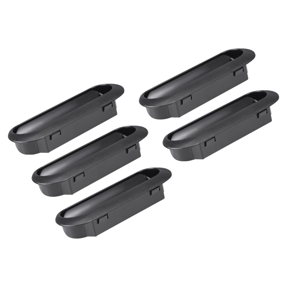 Recessed Flush Pull Handle(120x40x21mm)/5Pcs,for Home Cupboard Door Drawer Black