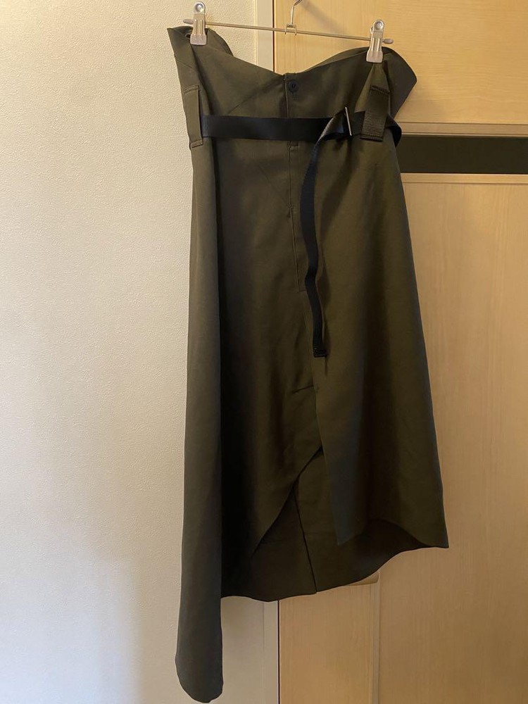 Issey Miyake 132.5 Asymmetrical Skirt Dark Khaki Unisex Trendy Style