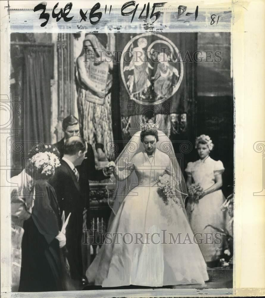 1960 Press Photo Princess Margaret & Antony Armstrong-Jones during wedding in UK