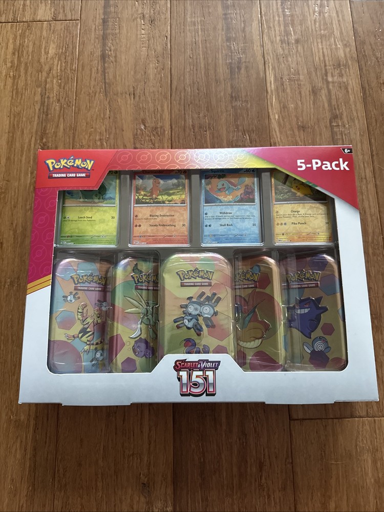 Pokemon Scarlet Violet 151 Mini Tins 5 Pack Sealed Costco Bundle with Photos