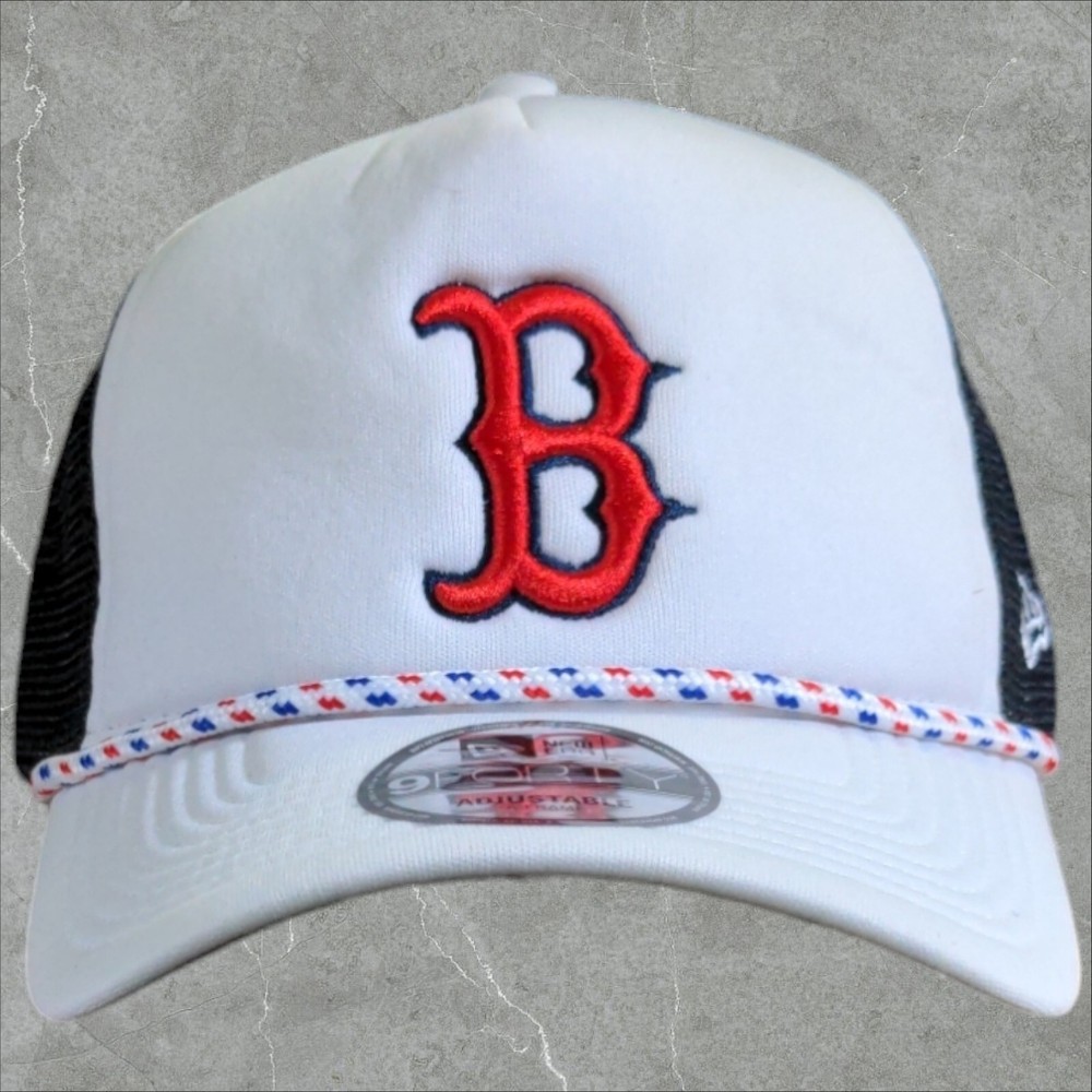 Boston Red Sox New Era 9Forty A-Frame Rope Men's White/Blue Snapback Trucker Cap