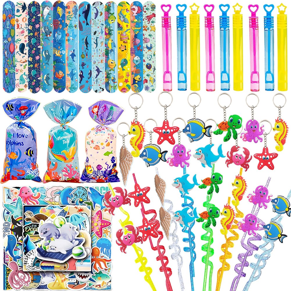 110Pcs Under the Sea Party Favors, Ocean Party Favors, Cute Sea Animal Party ...