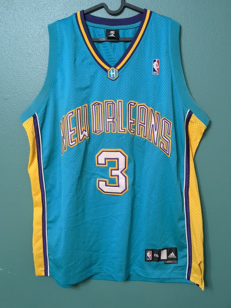 Adidas 2XL Throwback Chris Paul N.O. Hornets #3 Stitched NBA Jersey Streetwear