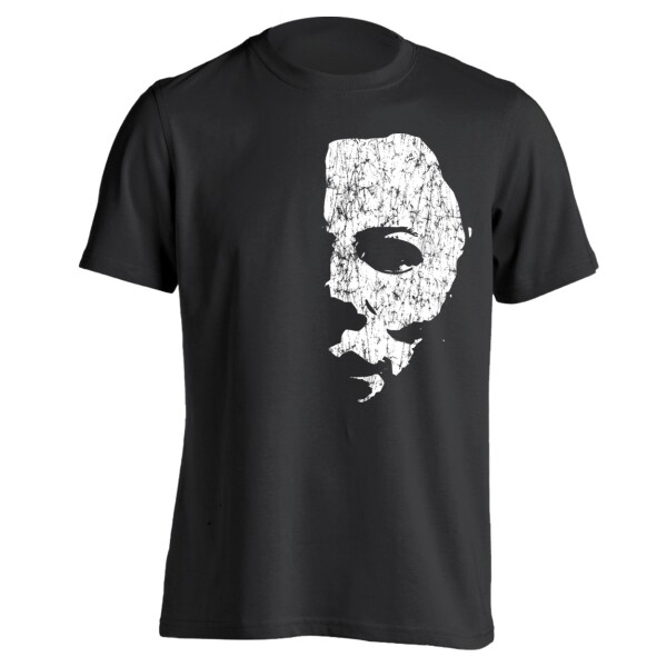 Halloween Scary Face Mask Mask  Movie  Retro Horror Black Basic Men's T-Shirt