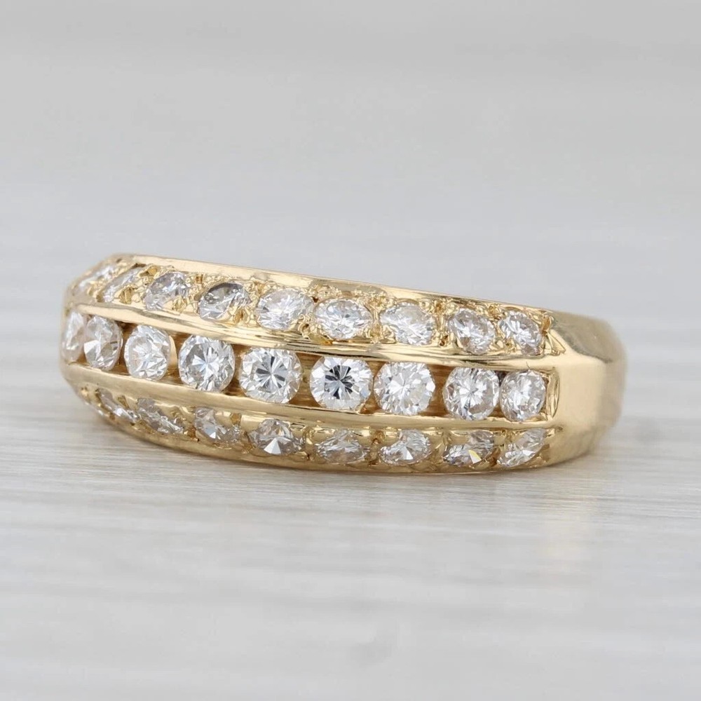 2Ct Round Cut Tested Moissanite Engagement Band Ring 14K Yellow Gold Over Silver