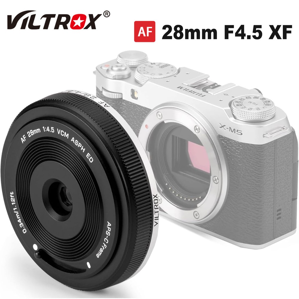 Viltrox 28mm F4.5 AF Full Frame Pancake Prime Lens for Fuji X Mount