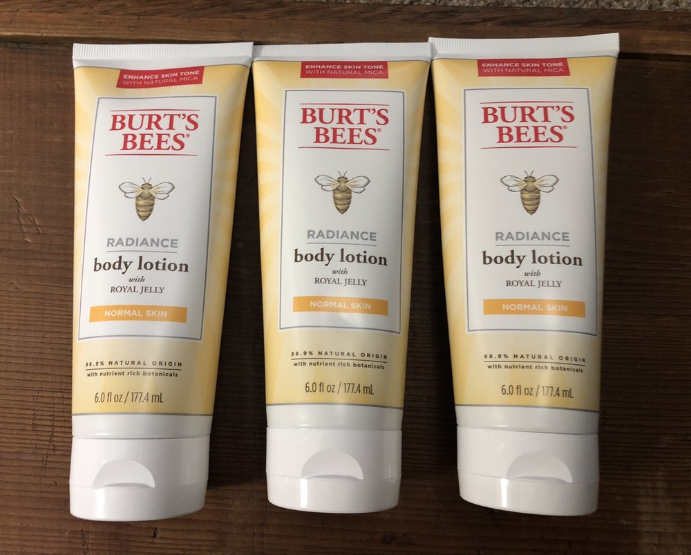 Lot Of 3 Burt's Bees Radiance Body Lotion with Royal Jelly 6 Oz Each