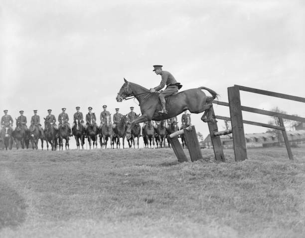 British Soldiers Practise Their Horsemanship At Army School 1936 Old Photo
