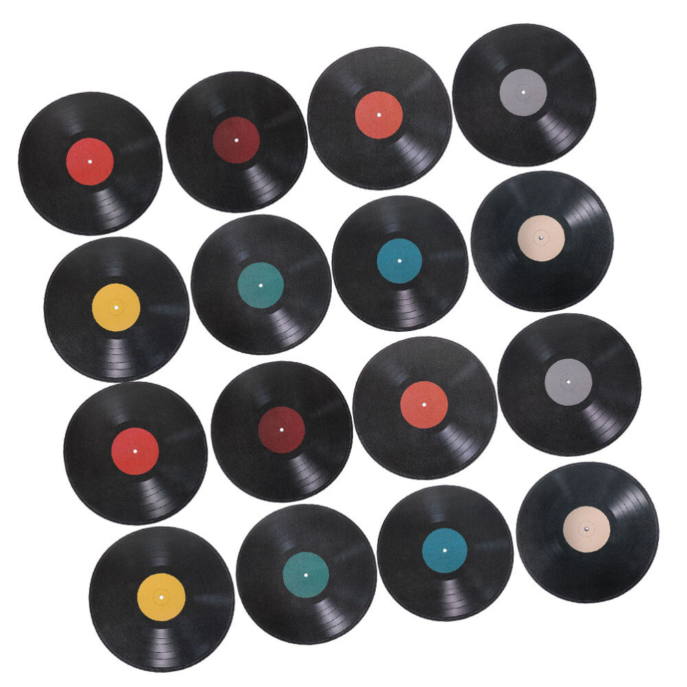 16-Piece Vintage Vinyl Record Stickers for Wall Decor