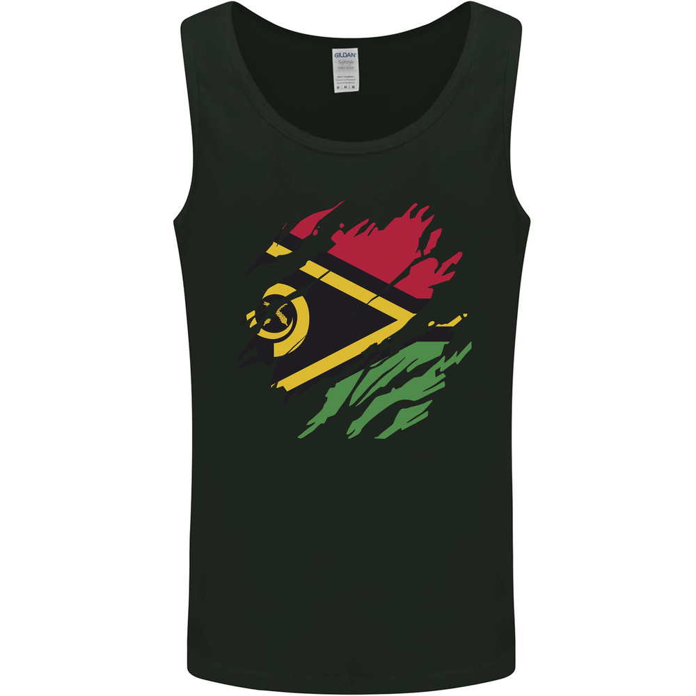 Torn Vanuatu Flag Day Football Mens Vest Tank Top