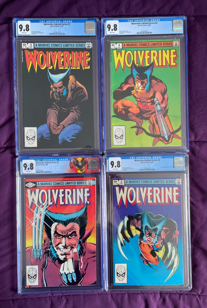 Wolverine # 1 2 3 4 ALL FOUR CGC 9.8 Marvel, 1982 complete limited series 25-744