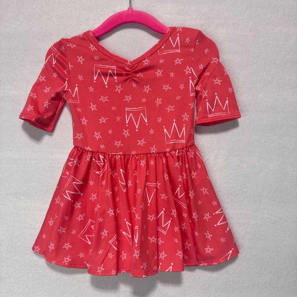 Dotdotsmile Pink Princess Crown Dress Size 6-12 Months NWT