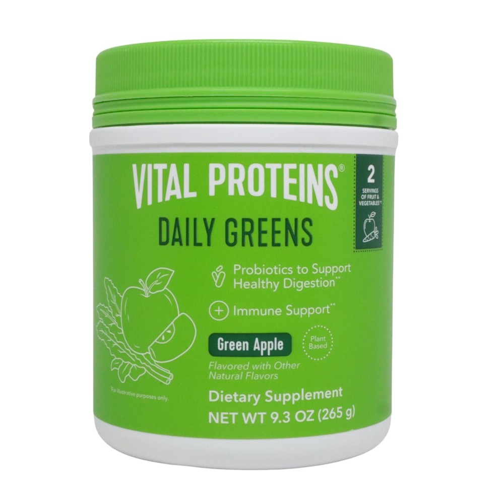 Vital Proteins Daily Greens to Support Healthy Digestion - Green Apple - 9.3 oz