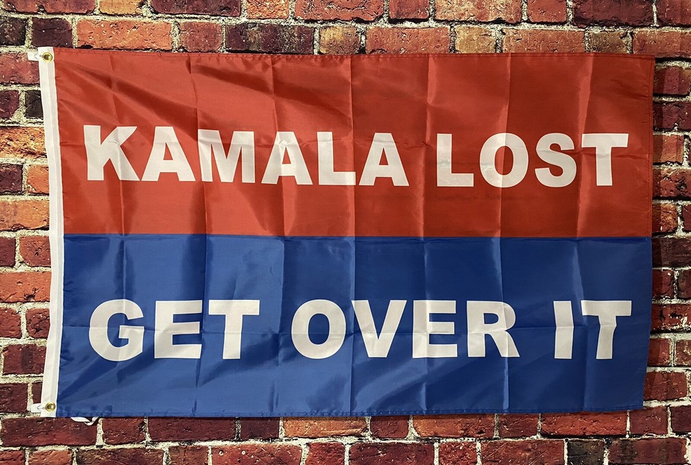Kamala Harris Lost Get Over It Flag FREE USA SHIP Donald Trump Republican 3x5'