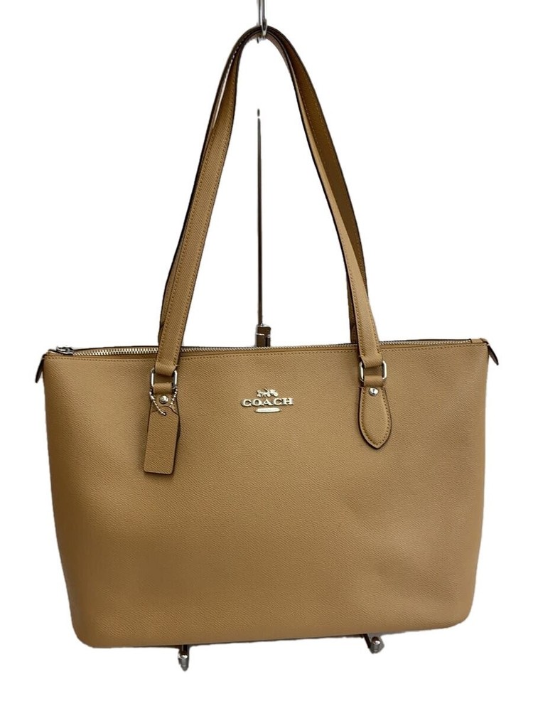COACH Gallery Tote Bag in Camel Leather CH285 Pre-Owned Free Shipping
