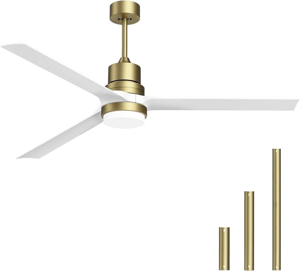 Ceiling Fans with Lights 60 inch White Outdoor Ceiling Fan with Dimmable LED Lig