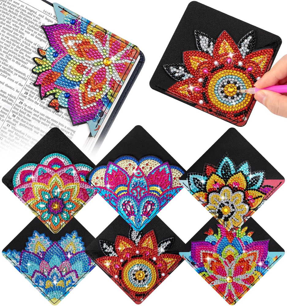 6 PCS Diamond Art Bookmarks, Diamond Painting Bookmarks for Book Lovers DIY Book