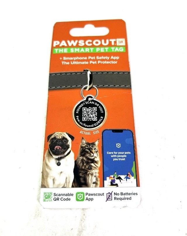 Smart Pawscout QR Pet Tag for Dogs & Cats - Phone Connected - Sealed