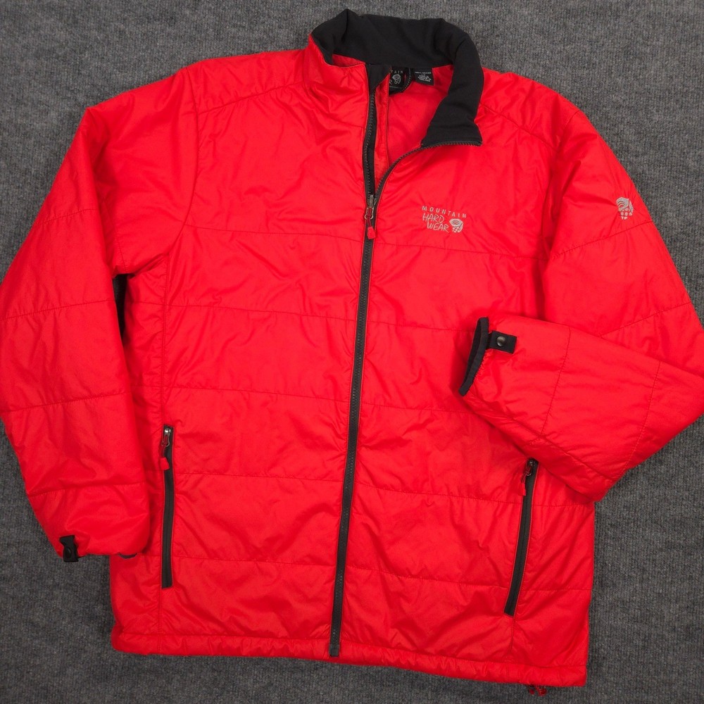 Mountain Hardwear Jacket Mens L Red Lightweight Puffer Packable Outdoor Hiking
