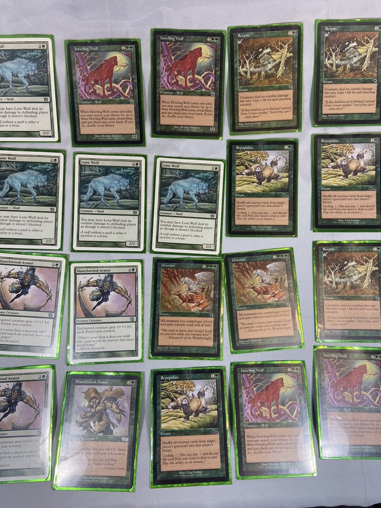 42 Magic MTG CARDS!  In Green Sleeves Take A Look !!! lot 35