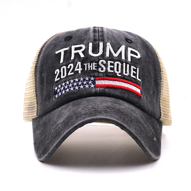 Trump 2024 The Sequel Hat Donald Trump MAGA Embroidered Mesh Cap