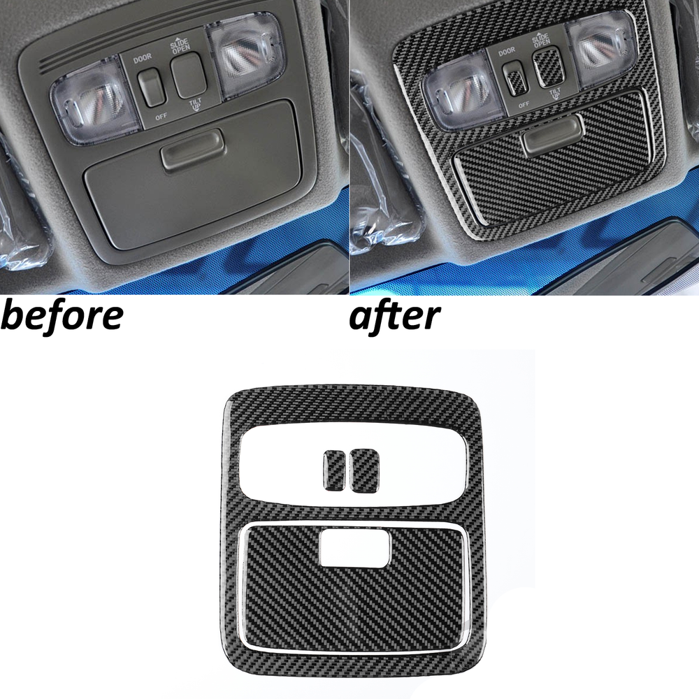 4Pcs Real Carbon Fiber Roof Reading Light Panel Trim For Toyota Camry 2006-2011
