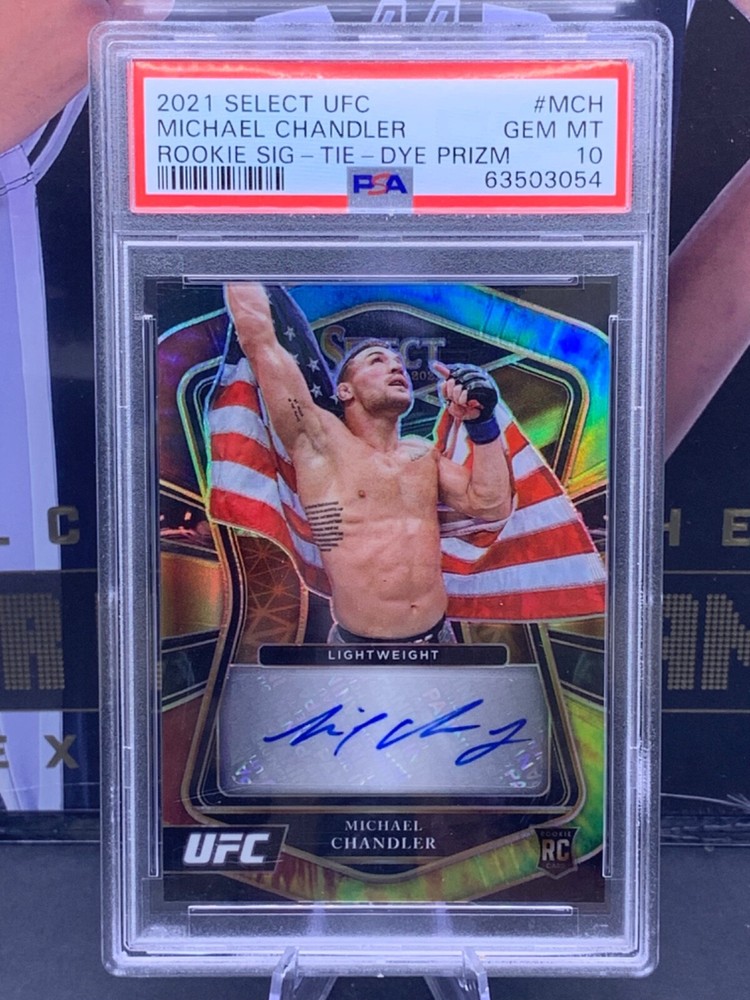 2021 Select UFC #MCH Michael Chandler Rookie Sig-Tie-Dye Prizm /25 PSA 10 GEM MT