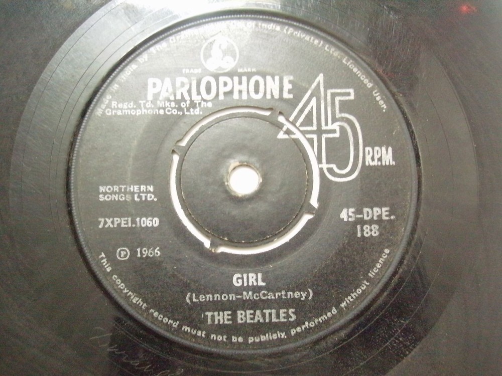 THE BEATLES girl/nowhere man RARE SINGLE 7