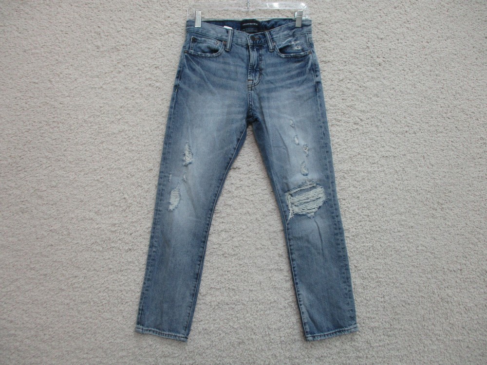Aeropostale Jeans 27x28 Mens Blue Denim Slim Straight Distressed Modern Fit Logo
