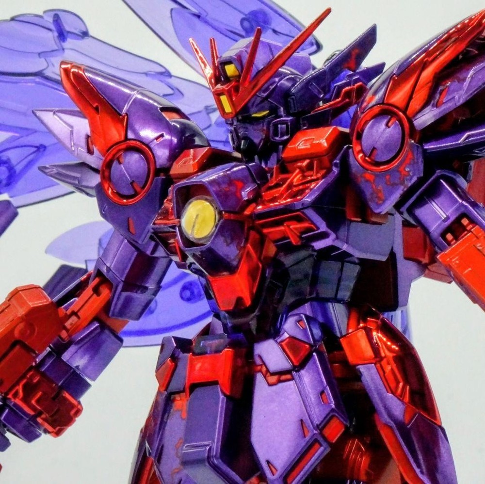 Finished Product Plated MG Wing Gundam Zero EW Cross Contrast Color #faa94c