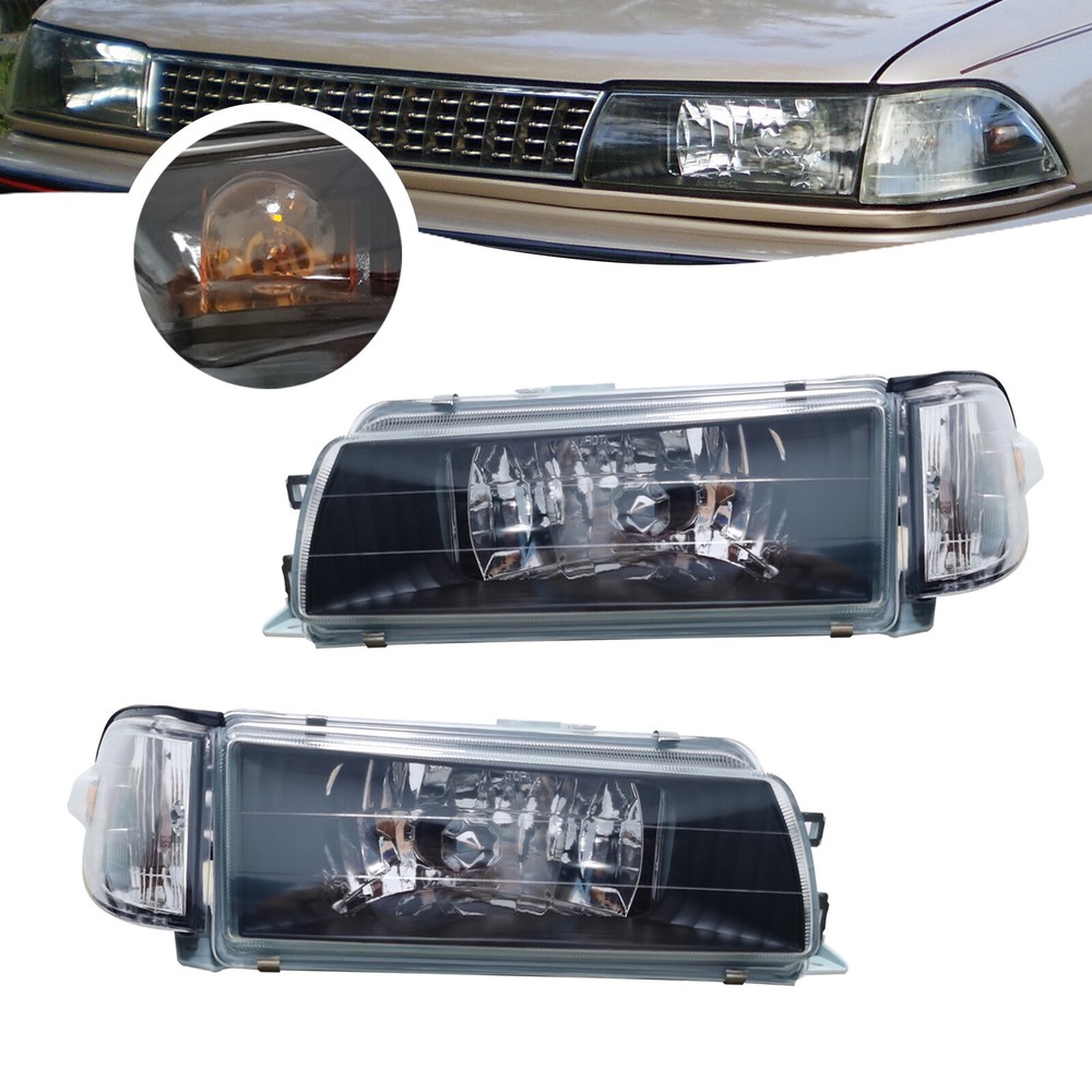 For 1988-1992 Toyota Corolla Sedan Headlight Lamp+Corner Light LH+RH Pair US