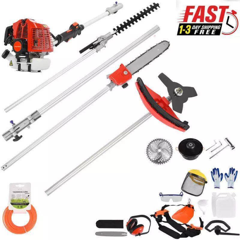 52CC 2-Stroke 5 in 1 Hedge Trimmer Pruner Mower String Trimmer Grass Cutter