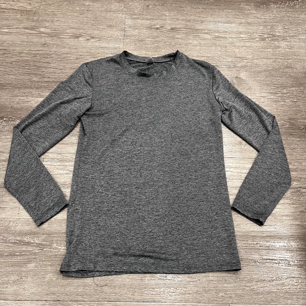 Men's Medium Gray Compression Shirt Long Sleeve Slim Fit Workout Top