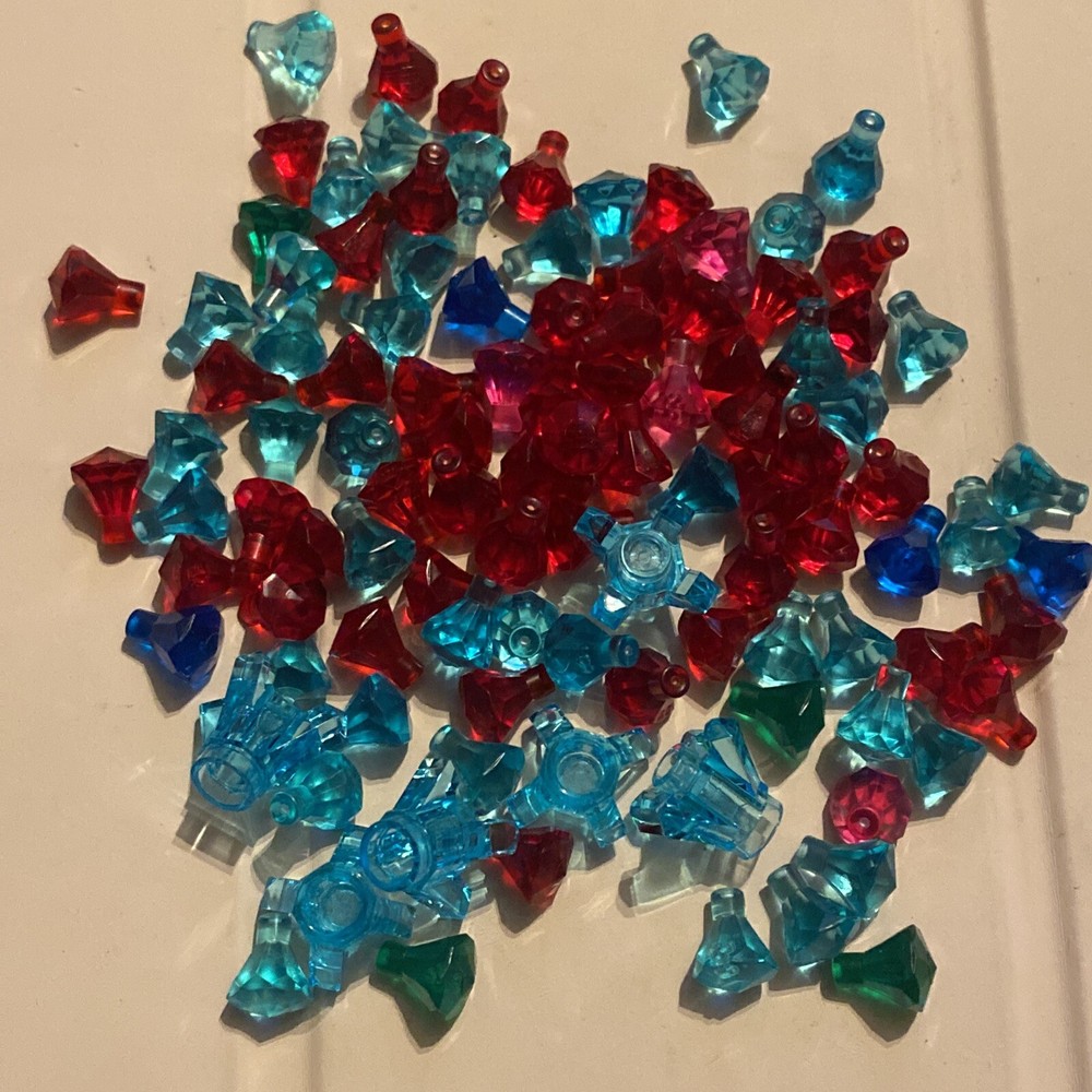 LEGO Different Colors Diamond Jewels RARE Lot of 10 Diamonds Gems Blue Red B1