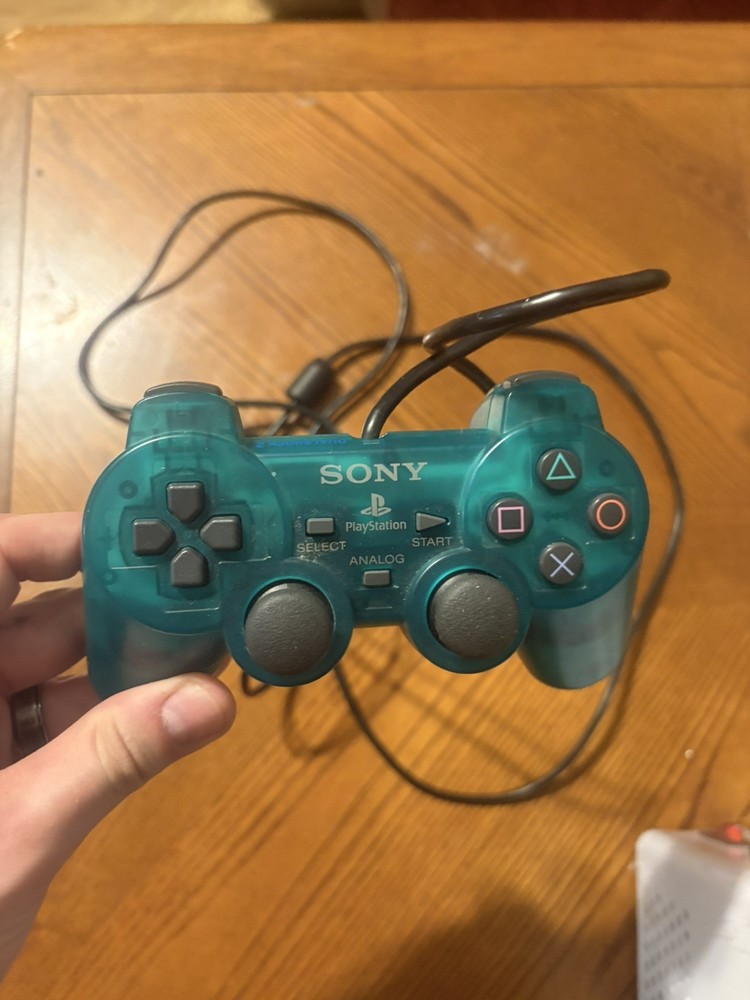 Official Sony PS2 Controller Emerald Green DualShock 2 SCPH-10010 Tested OEM