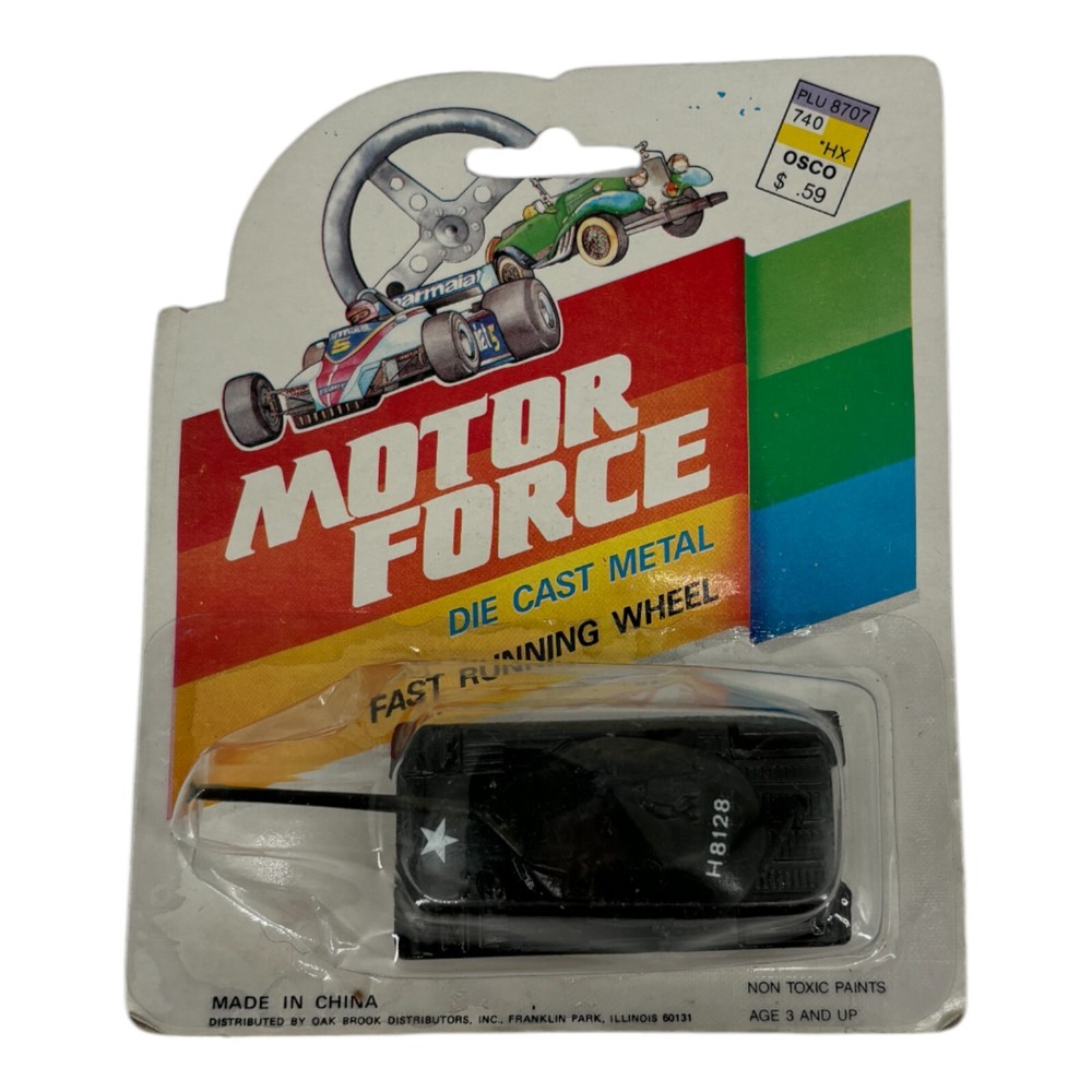 Motor Force Die Cast Metal Dark Green Army Tank H8128 Military Brand New Vintage