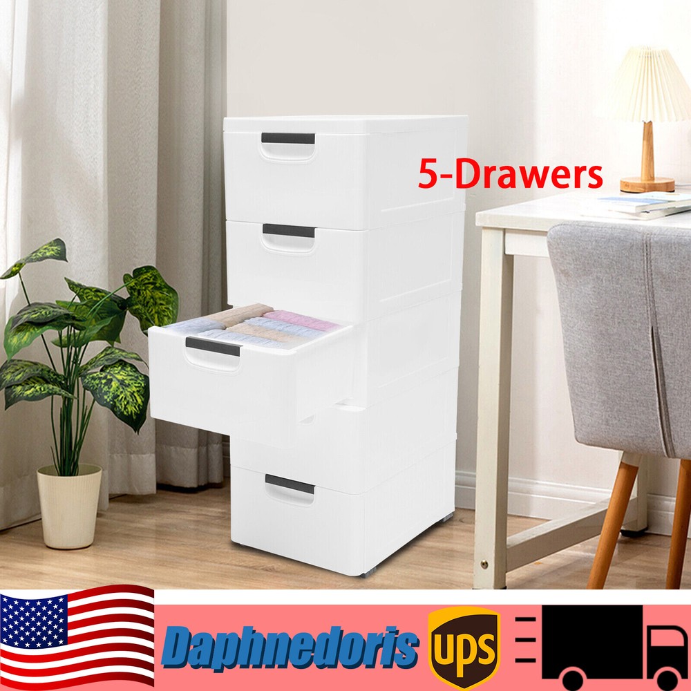 Vertical Clothes Storage Tower with Drawers - Tall Dresser Organizer for Wardrobe and Bedroom