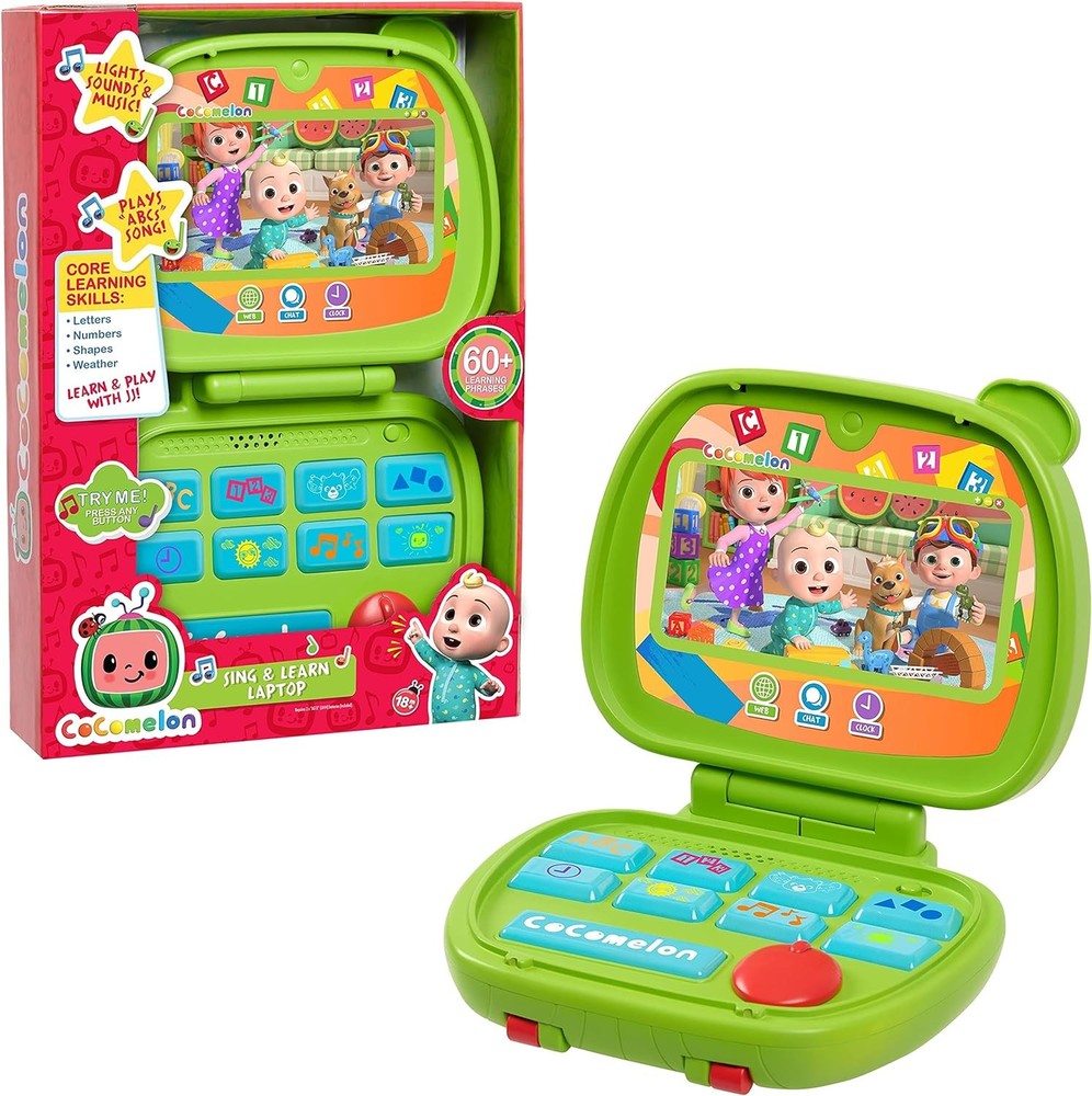 CoComelon Interactive Learning Laptop Toy for Kids 9.25x2.5x13.25in