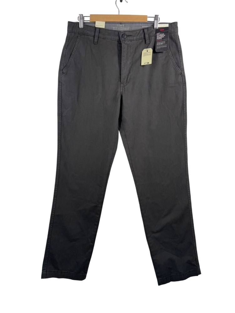 Levis xx Chino Authentic Fit Straight Pants Charcoal sz 34x34 preppy