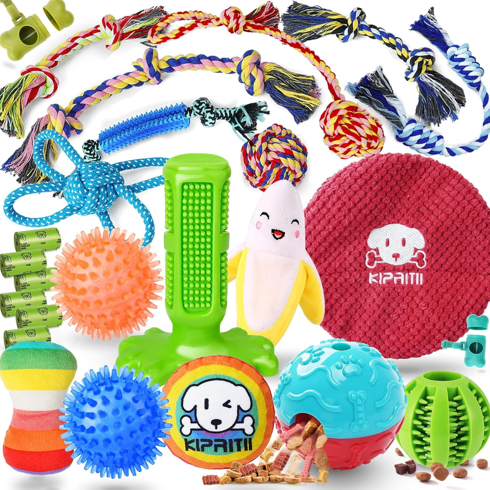 25 Pack Various Puppy Dog Toys for Teething, Entertainment & Interaction, Puppy