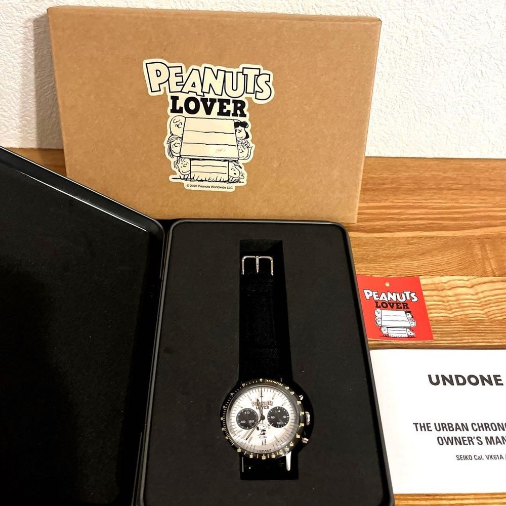 Undone Peanuts Lover Chronograph Watch Quartz SNOOPY Nylong Band Unisex