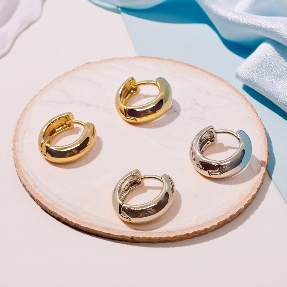Thick Stylish Hoop Earrings for Women - Chic Casual Jewelry Gift