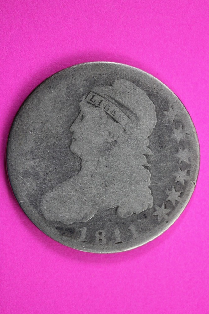 1811 Capped Bust Half Dollar Silver Rare Semi Key Date 24 Detailed Coin Images